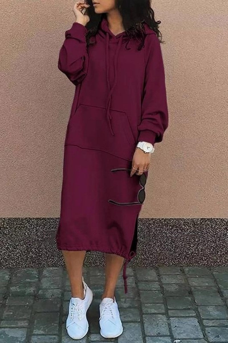 LB | Casualowa bluza midi z kapturem