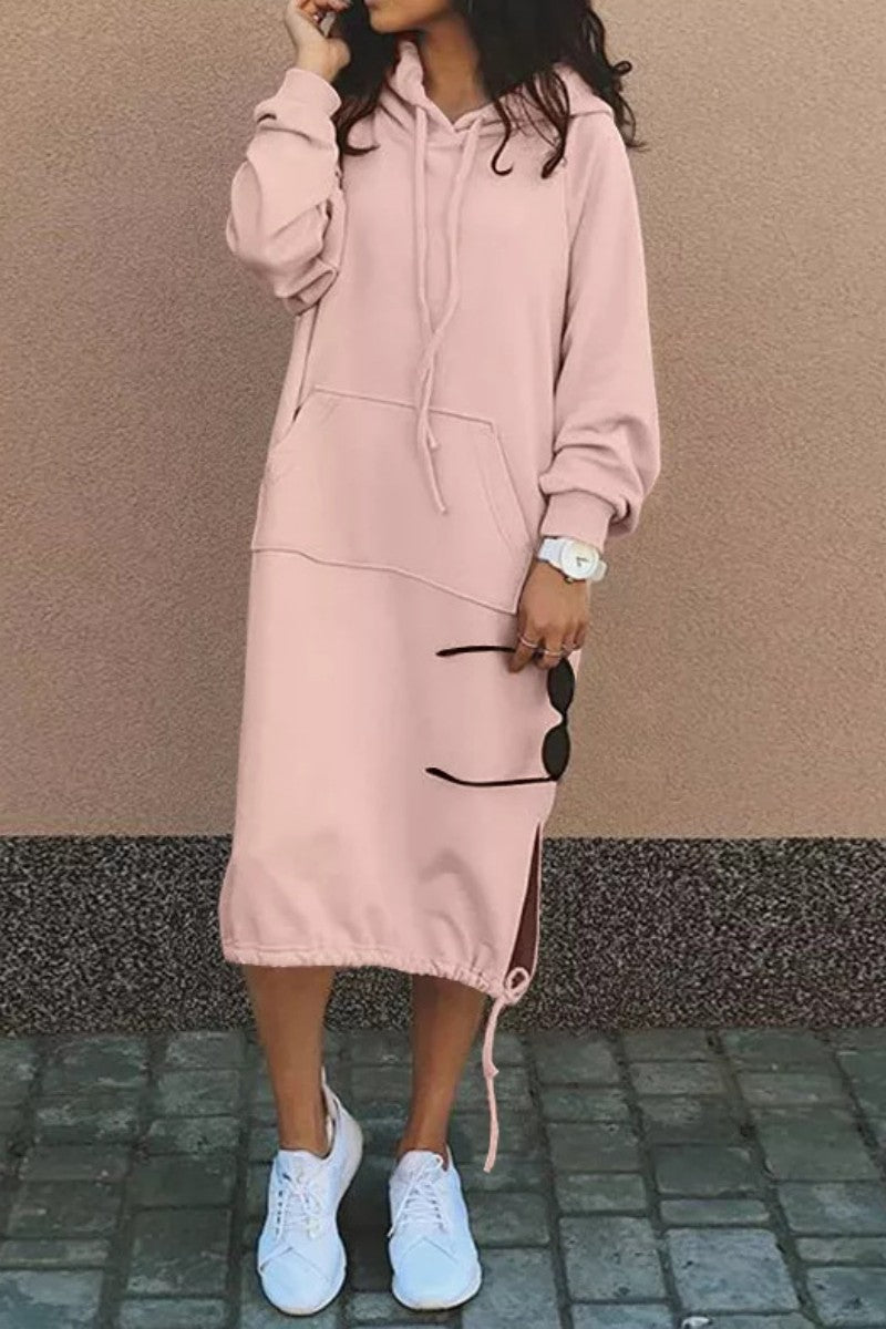 LB | Casualowa bluza midi z kapturem