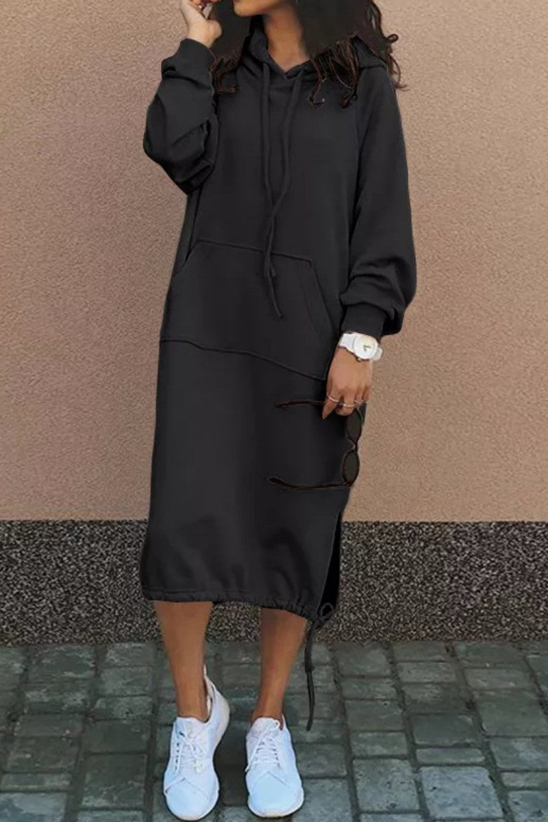 LB | Casualowa bluza midi z kapturem