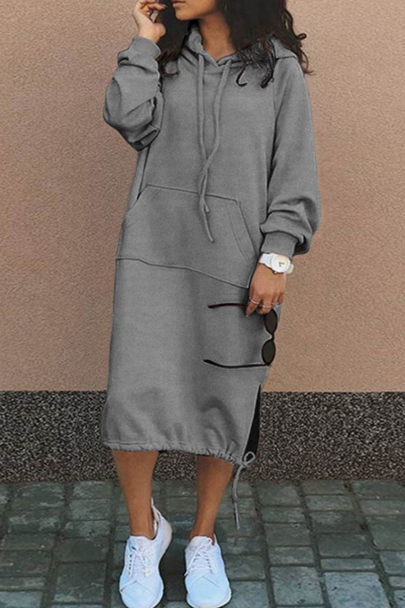 LB | Casualowa bluza midi z kapturem
