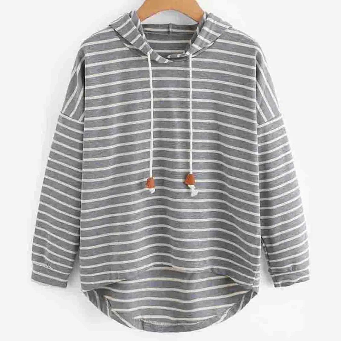 LB | Oversizowy sweter z kapturem w paski