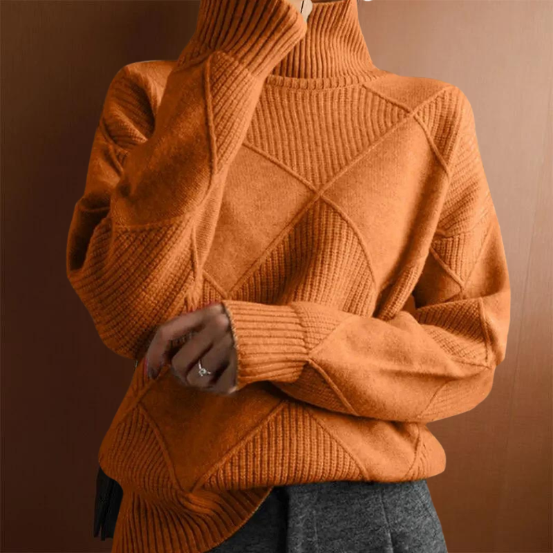 LB | Elegancki kaszmirowy sweter z golfem