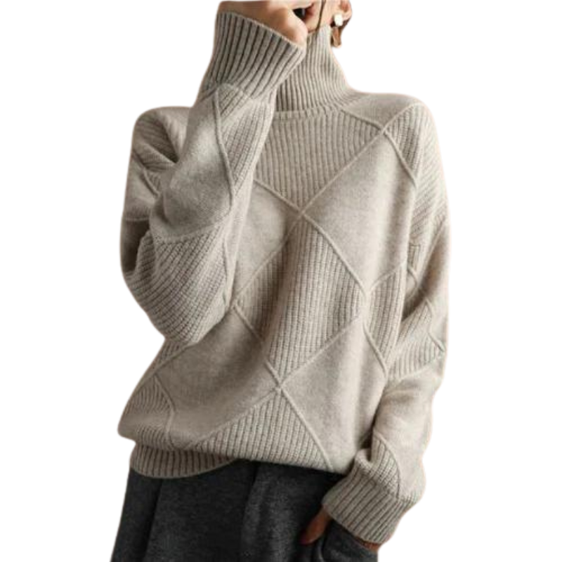 LB | Elegancki kaszmirowy sweter z golfem
