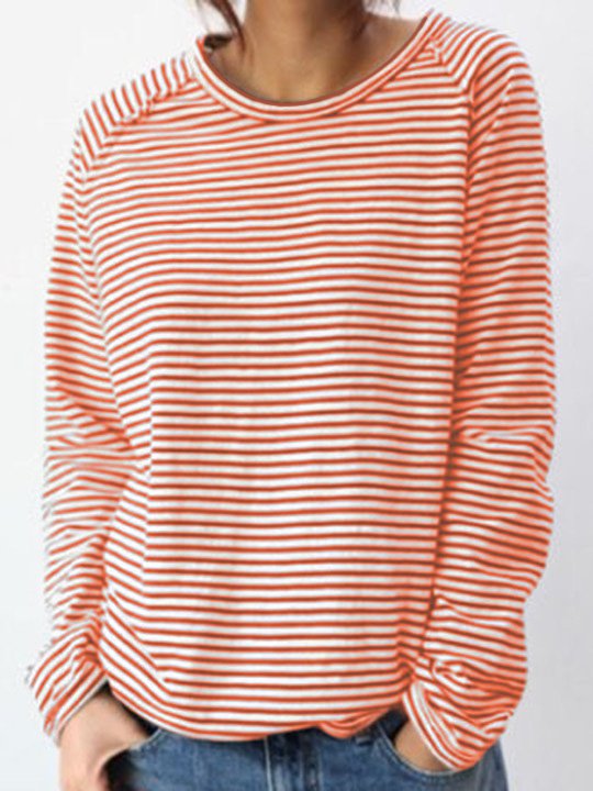 LB | Casualowy sweter z długim rękawem w paski