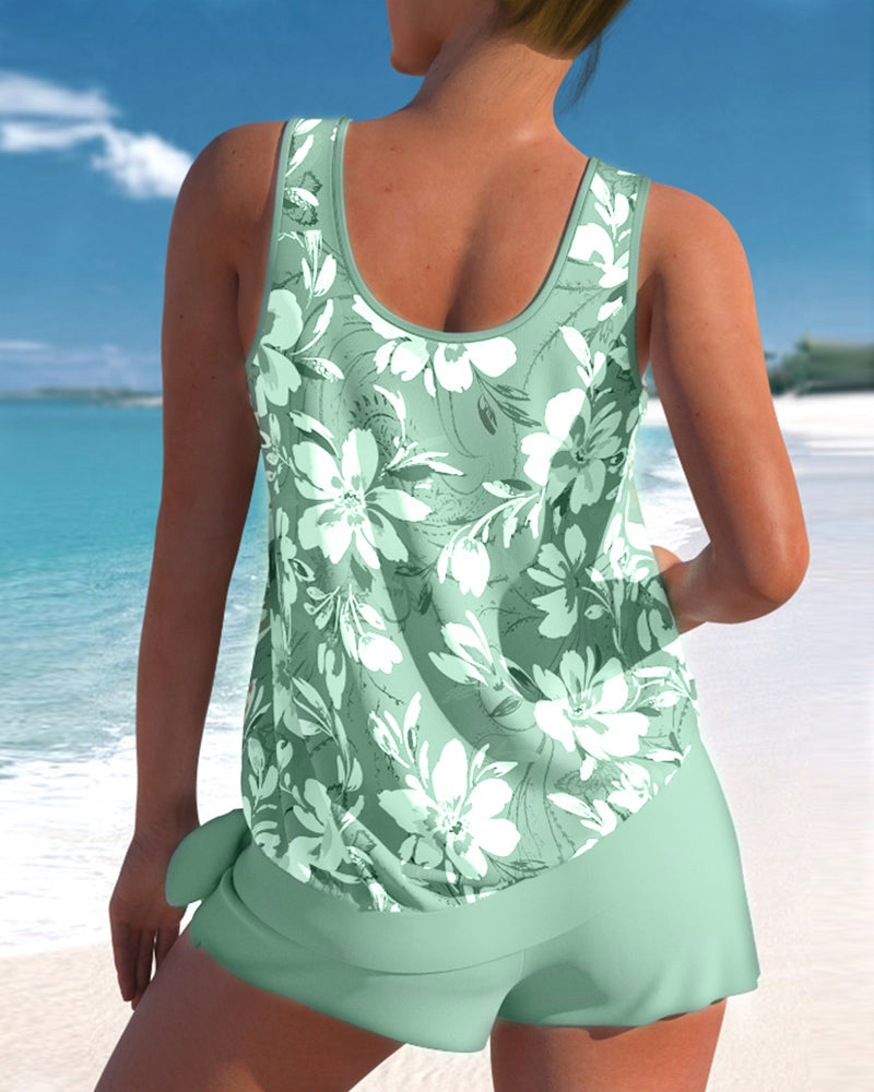 LB | Tankini z kwiatowym nadrukiem
