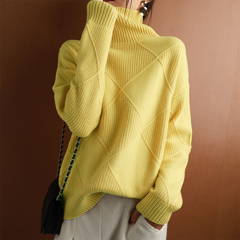 LB | Elegancki kaszmirowy sweter z golfem