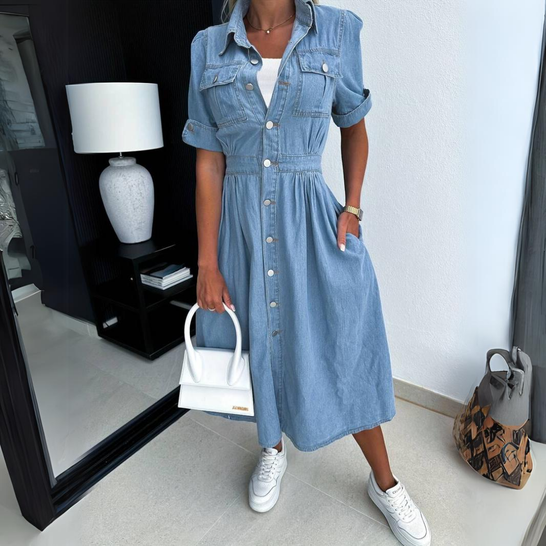 LB | Elegancka letnia sukienka midi w stylu vintage