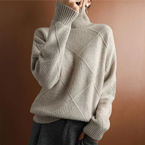 LB | Elegancki kaszmirowy sweter z golfem