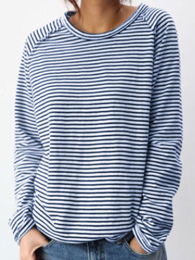 LB | Casualowy sweter z długim rękawem w paski