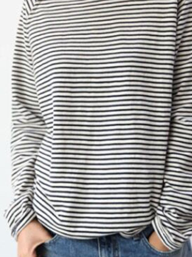 LB | Casualowy sweter z długim rękawem w paski