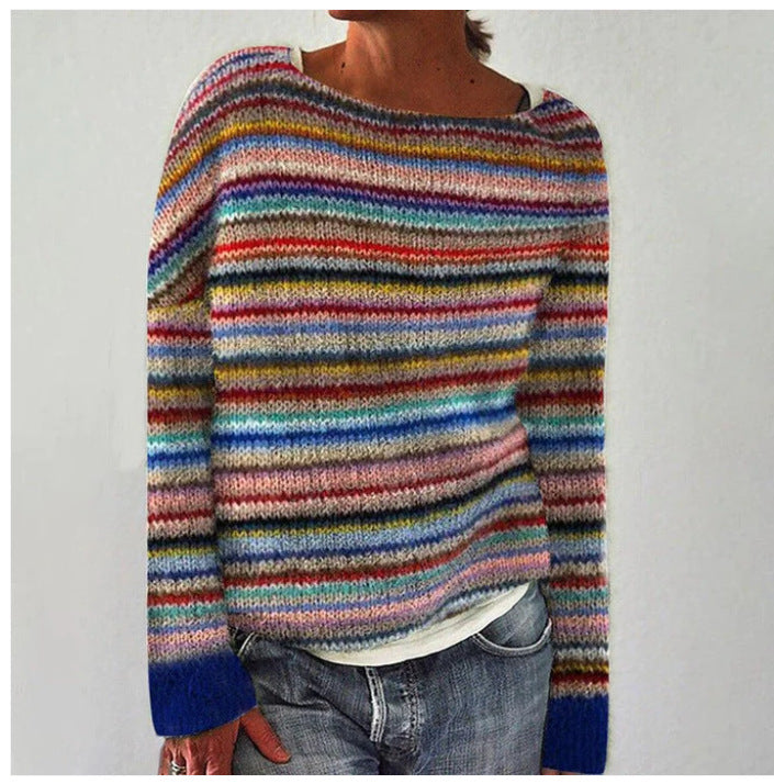 LB | Sweter z dzianiny we wzór vintage