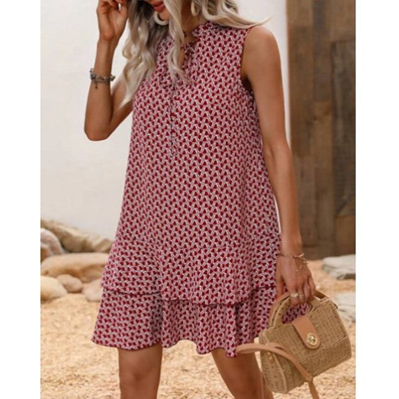 LB | Sukienka midi z nadrukiem boho