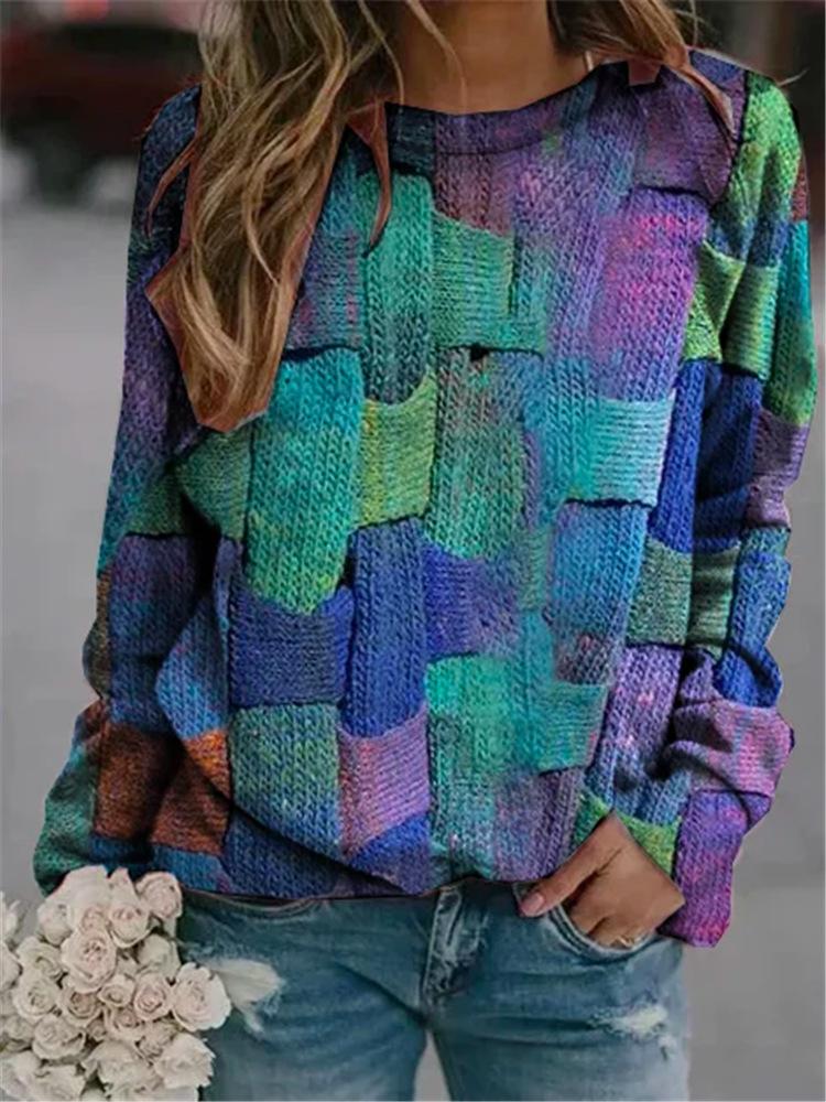 LB | Strukturalny patchworkowy sweter