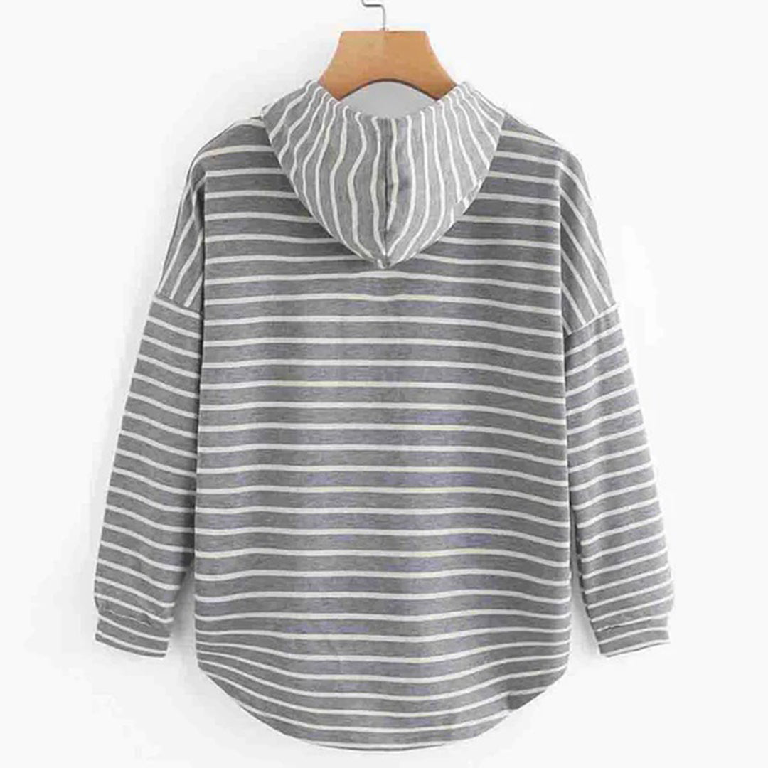 LB | Oversizowy sweter z kapturem w paski