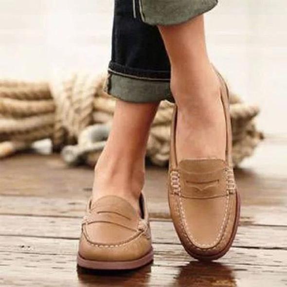 LB | Mokasyny Casual Flats Oxfordy Slip On Round Toe Loafers dla kobiet