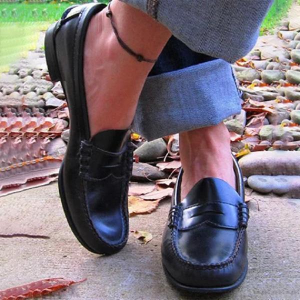 LB | Mokasyny Casual Flats Oxfordy Slip On Round Toe Loafers dla kobiet
