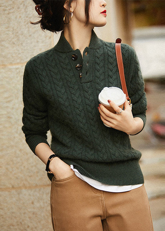 LB | Sweter z dzianiny z guzikami