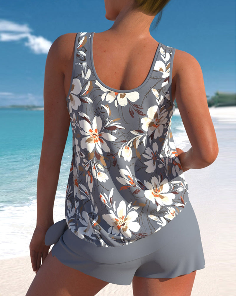 LB | Tankini z kwiatowym nadrukiem
