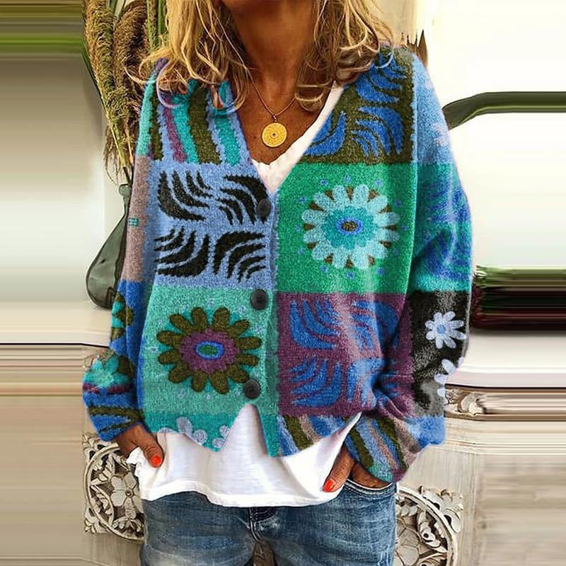 LB | Patchworkowy kardigan boho w kwiaty