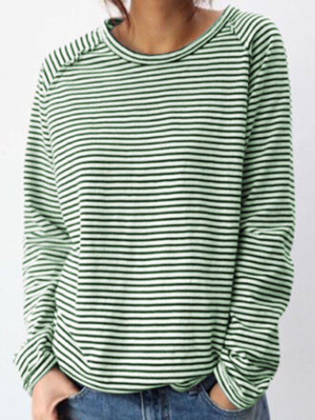 LB | Casualowy sweter z długim rękawem w paski