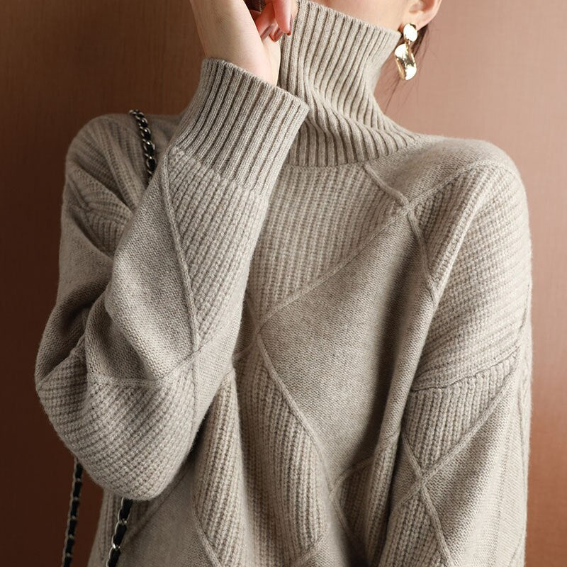 LB | Elegancki kaszmirowy sweter z golfem
