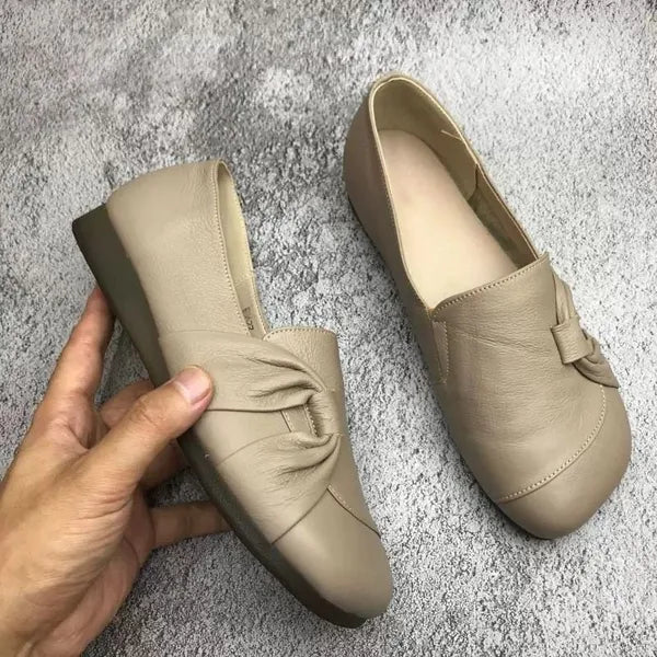 LB | Miękkie skórzane loafersy z detalem węzła