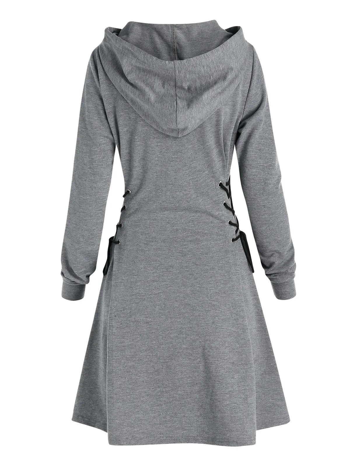 LB | Casualowa elegancka sukienka midi z kapturem