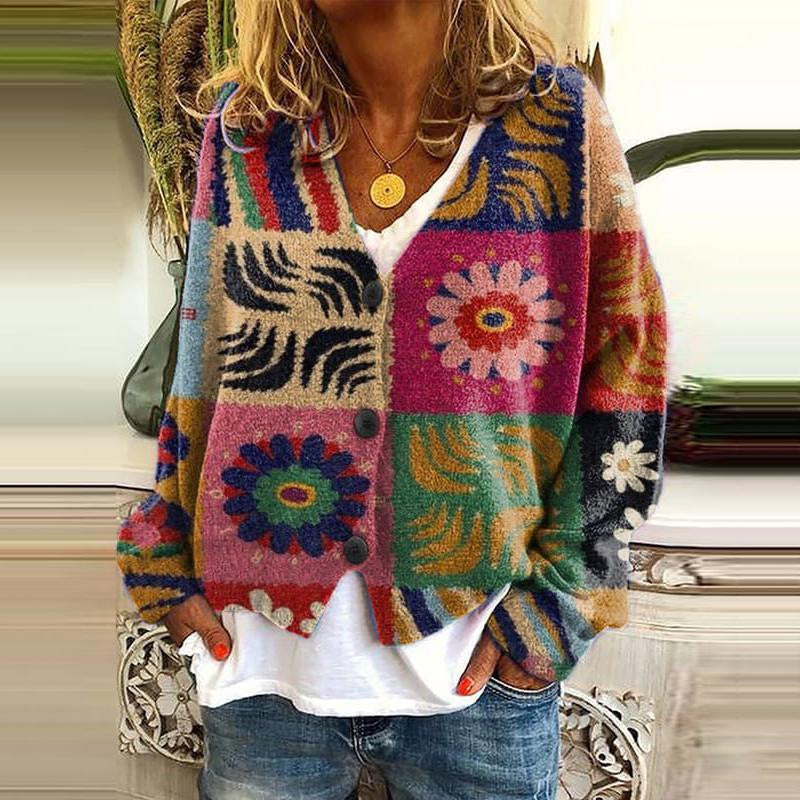 LB | Patchworkowy kardigan boho w kwiaty