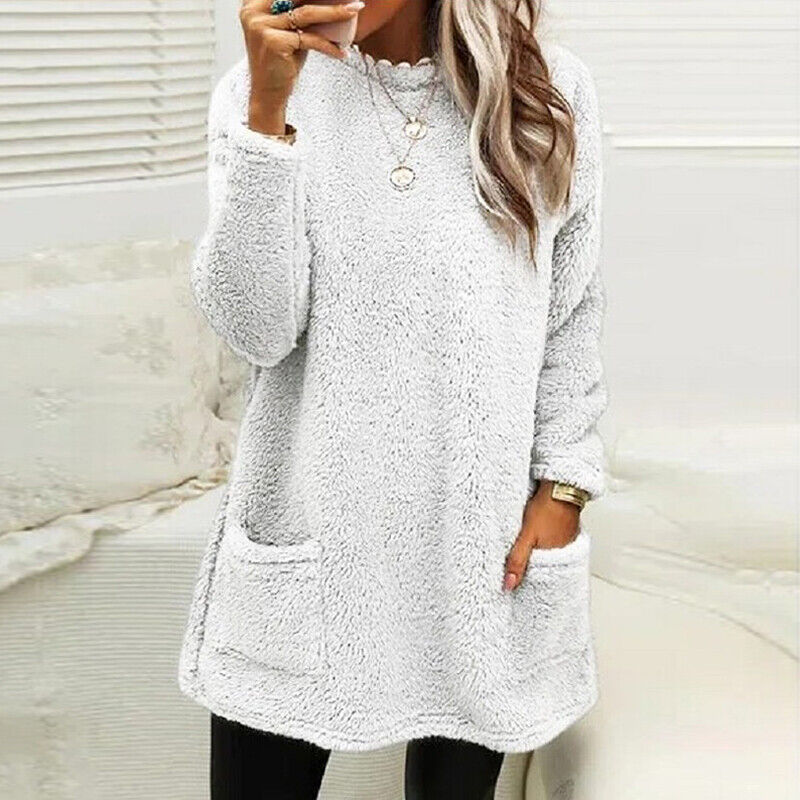 LB | Przytulny pluszowy sweter z kieszeniami