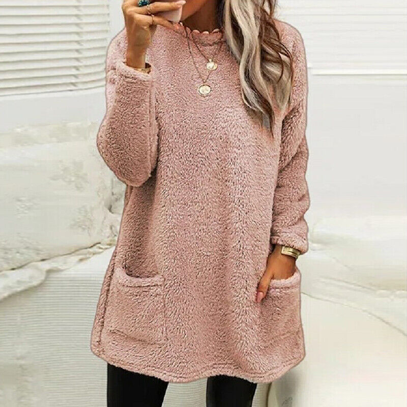 LB | Przytulny pluszowy sweter z kieszeniami