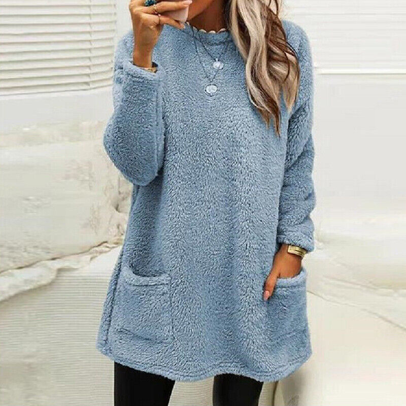 LB | Przytulny pluszowy sweter z kieszeniami