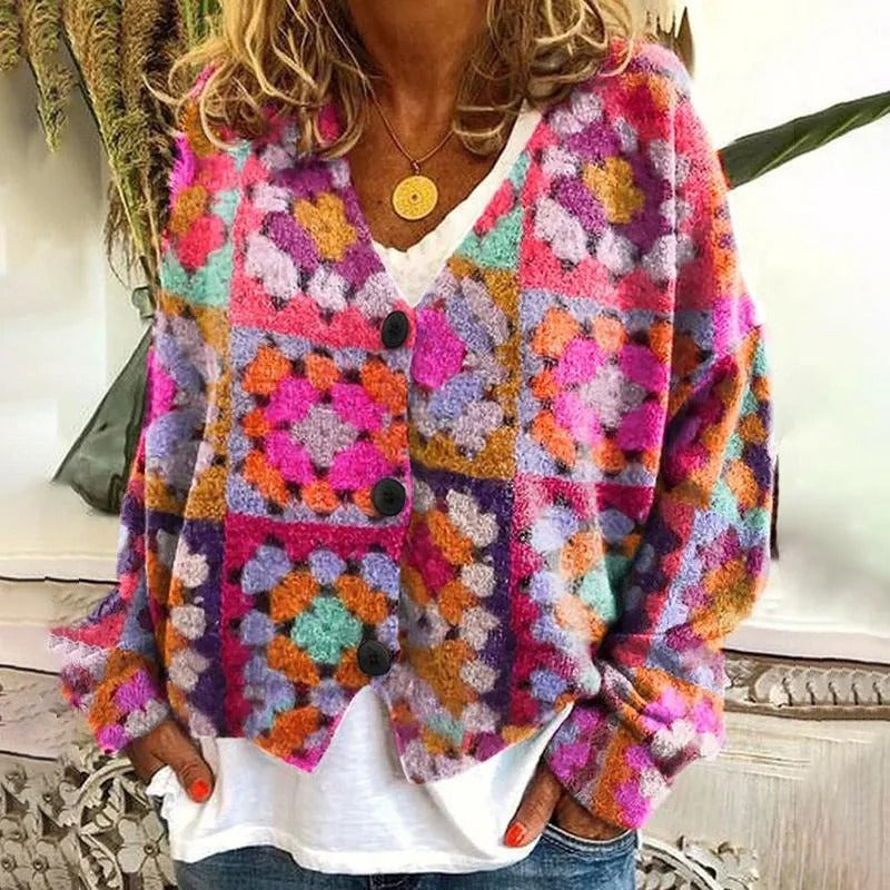 AS | Patchworkowy kardigan boho w kwiaty