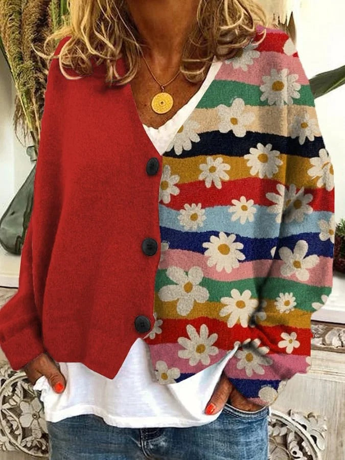 AS | Patchworkowy kardigan boho w kwiaty