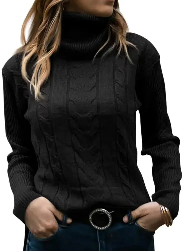 AS | Elegancki sweter z dzianiny typu turtle-neck