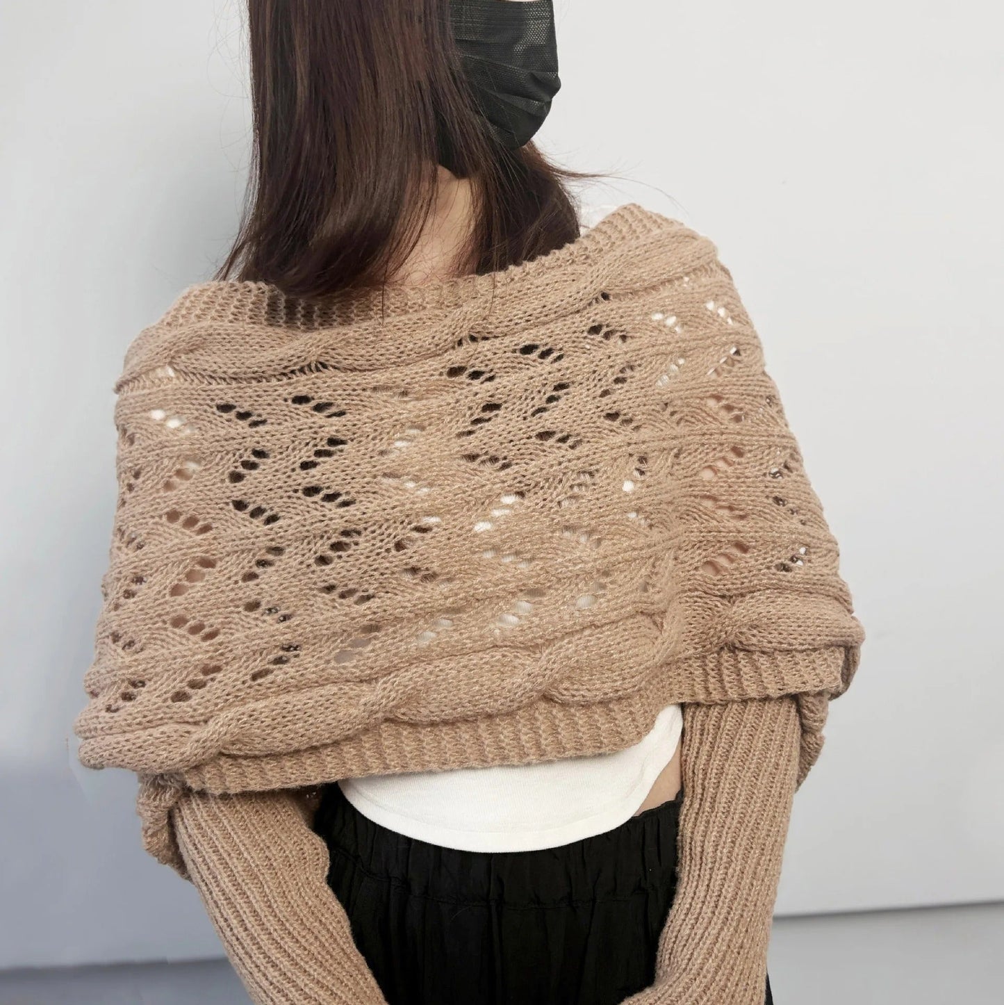 AS | Elegancki sweter z dzianiny z ażurowymi detalami
