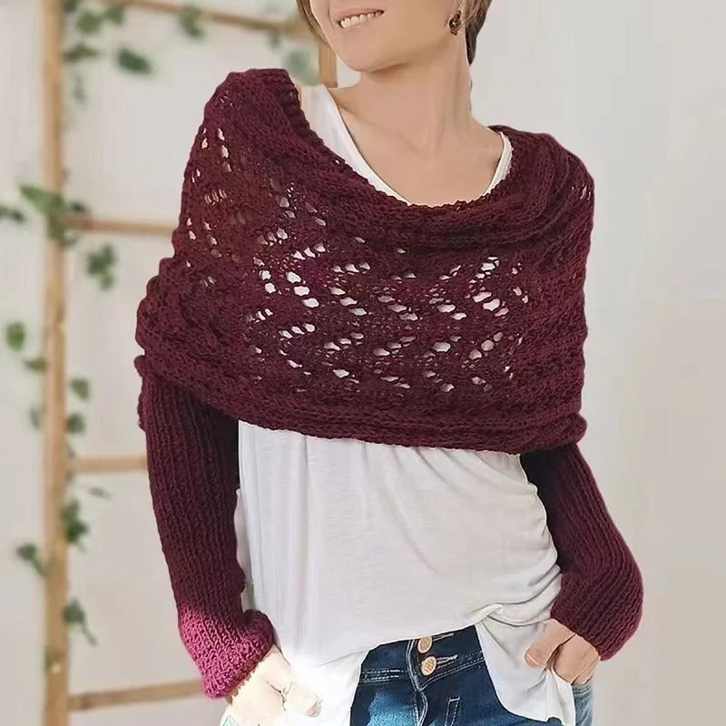 AS | Elegancki sweter z dzianiny z ażurowymi detalami