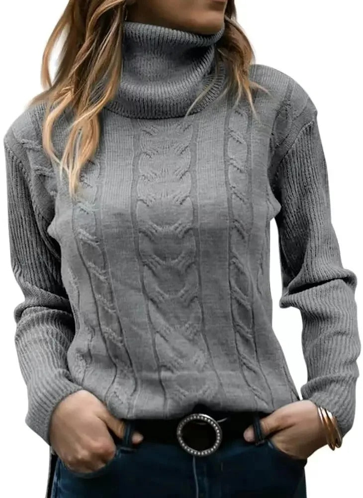 AS | Elegancki sweter z dzianiny typu turtle-neck