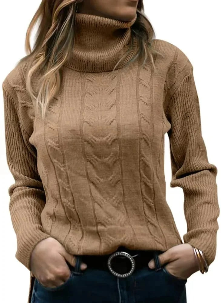 AS | Elegancki sweter z dzianiny typu turtle-neck