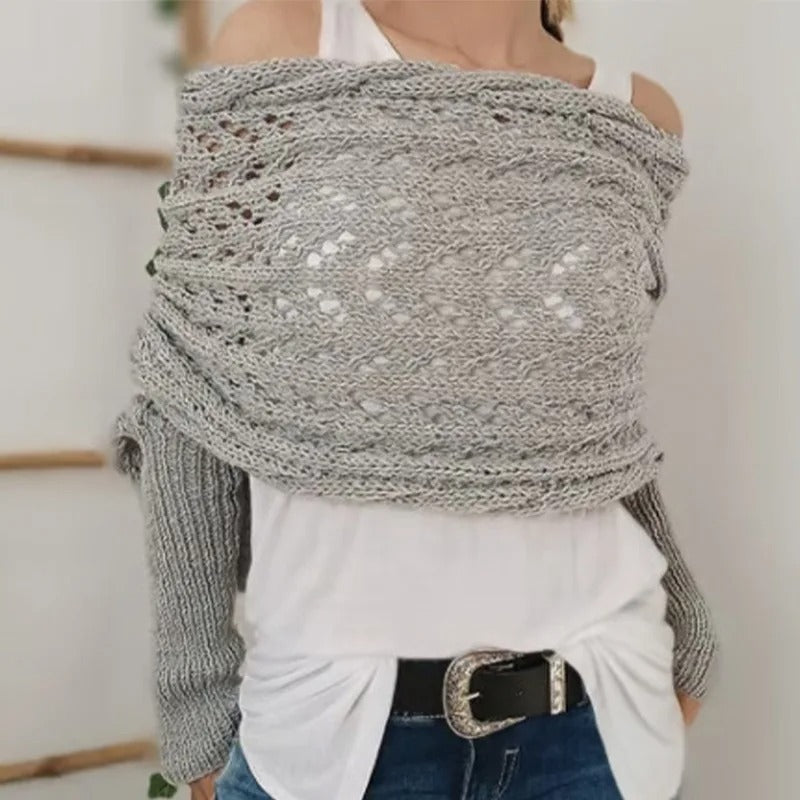 AS | Elegancki sweter z dzianiny z ażurowymi detalami