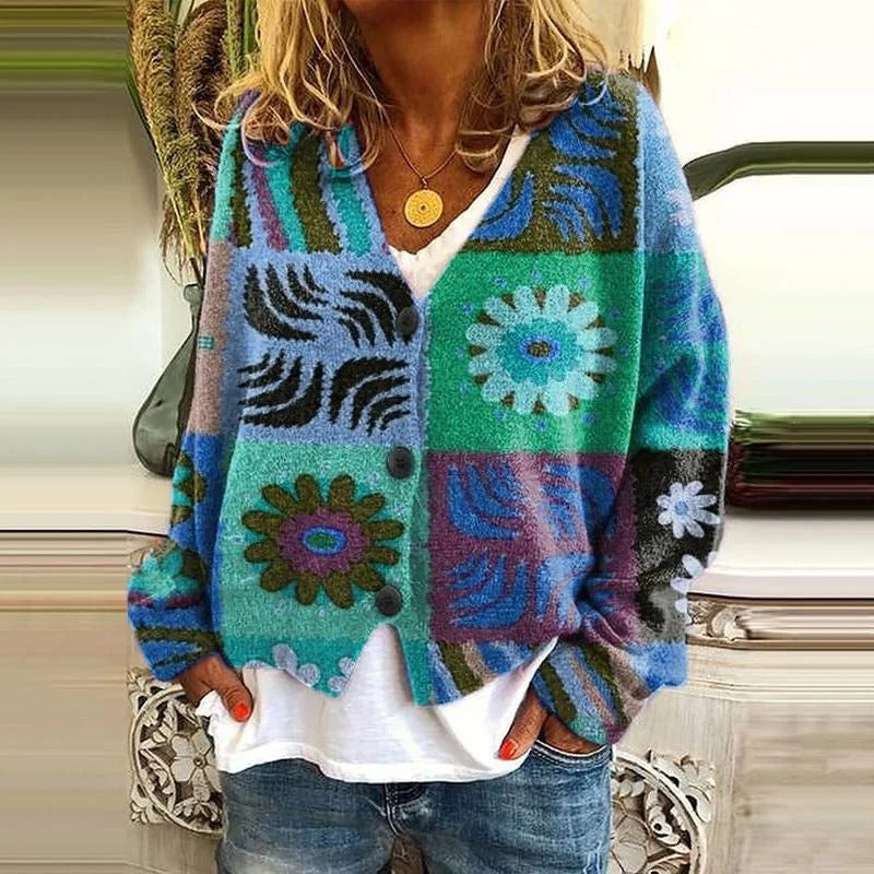 AS | Patchworkowy kardigan boho w kwiaty