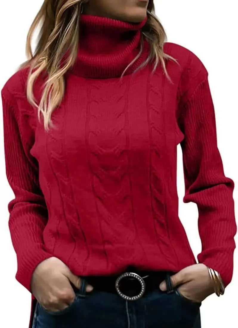 AS | Elegancki sweter z dzianiny typu turtle-neck