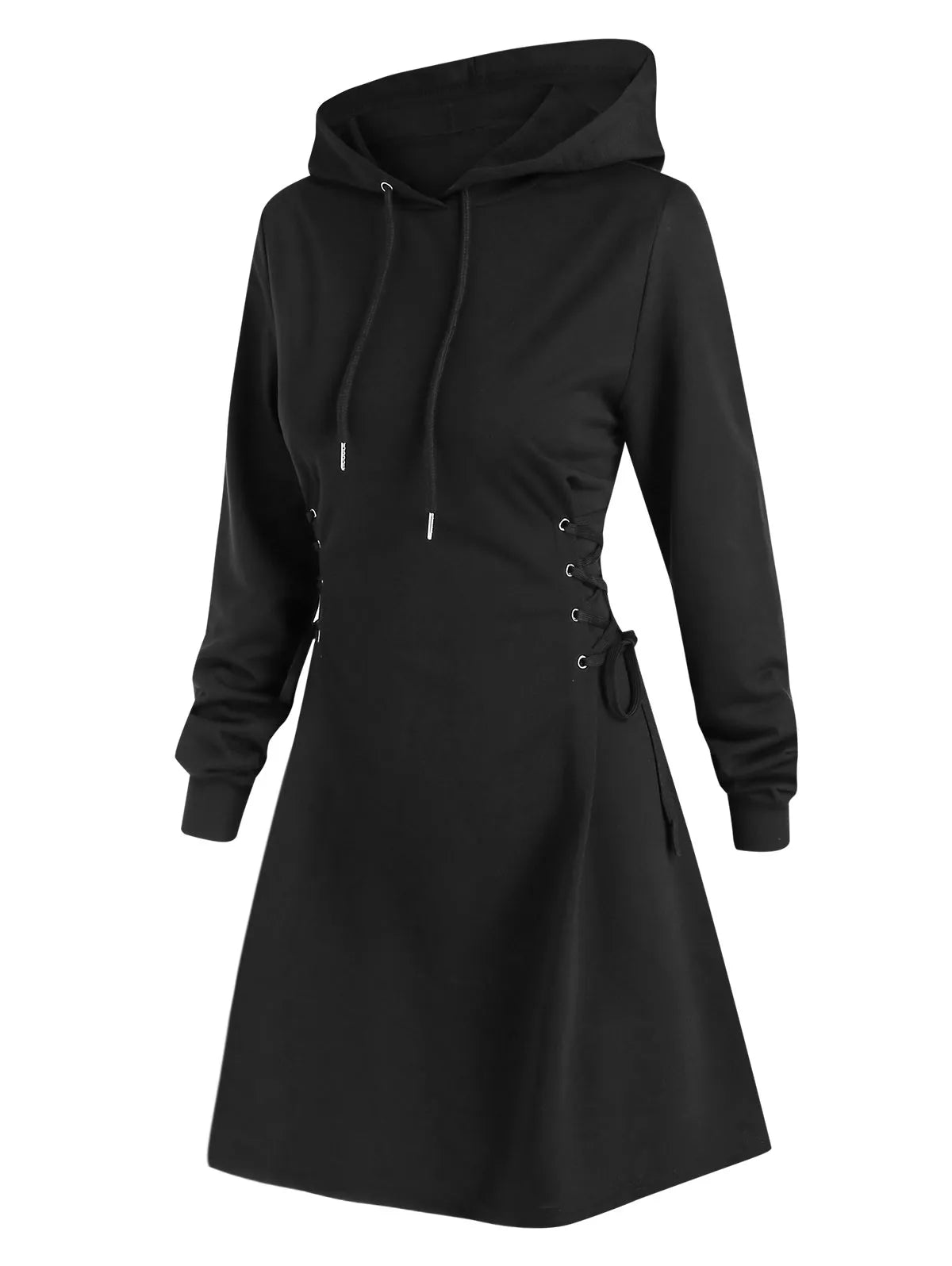 LB | Casualowa elegancka sukienka midi z kapturem