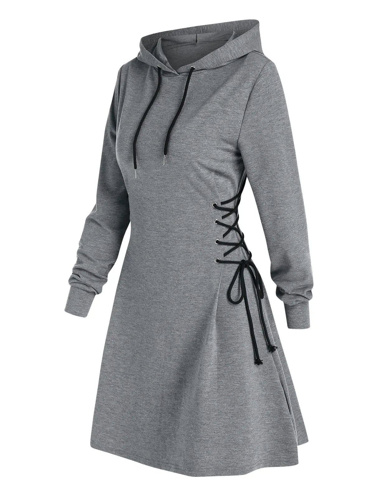 LB | Casualowa elegancka sukienka midi z kapturem