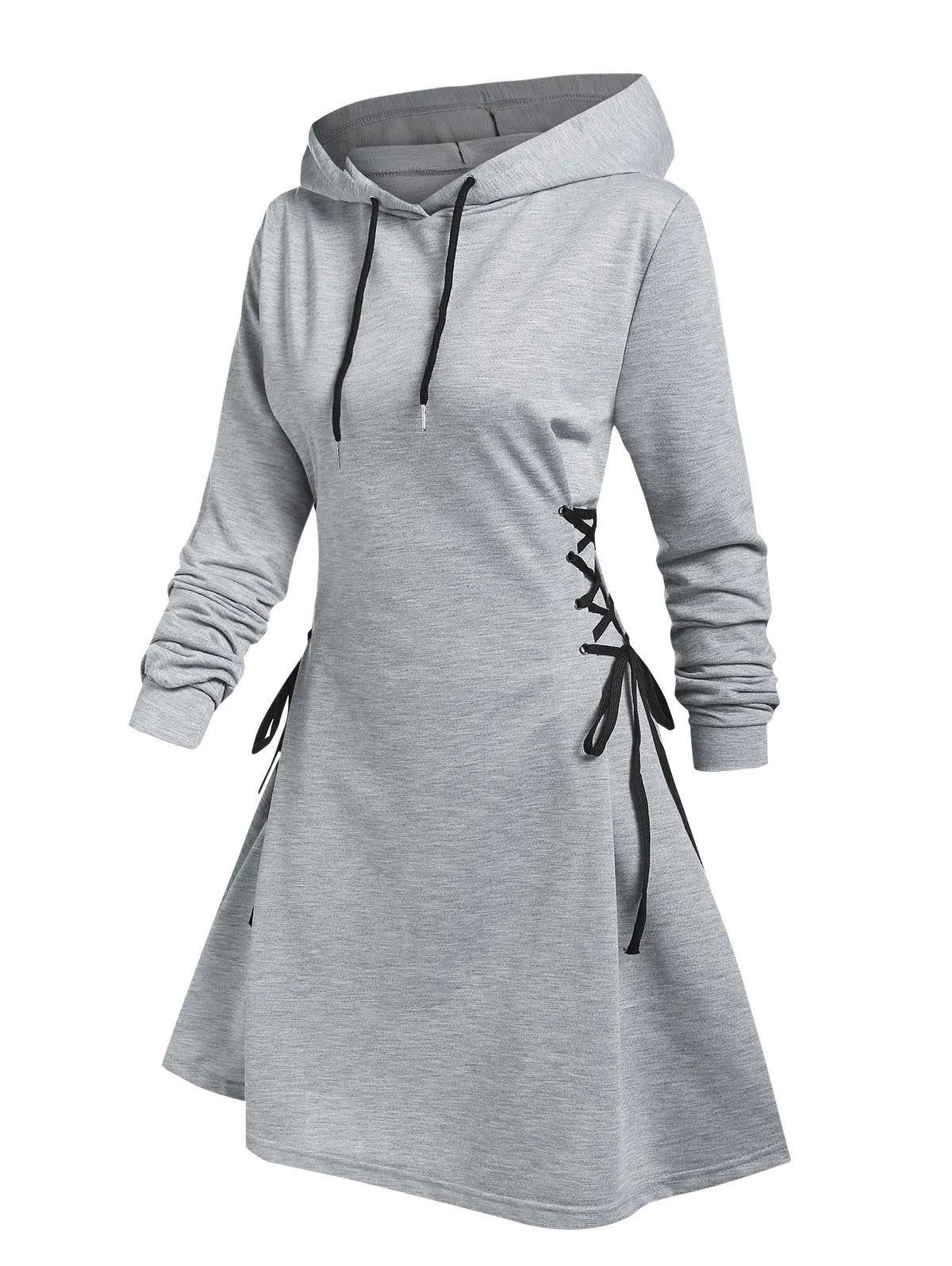 LB | Casualowa elegancka sukienka midi z kapturem