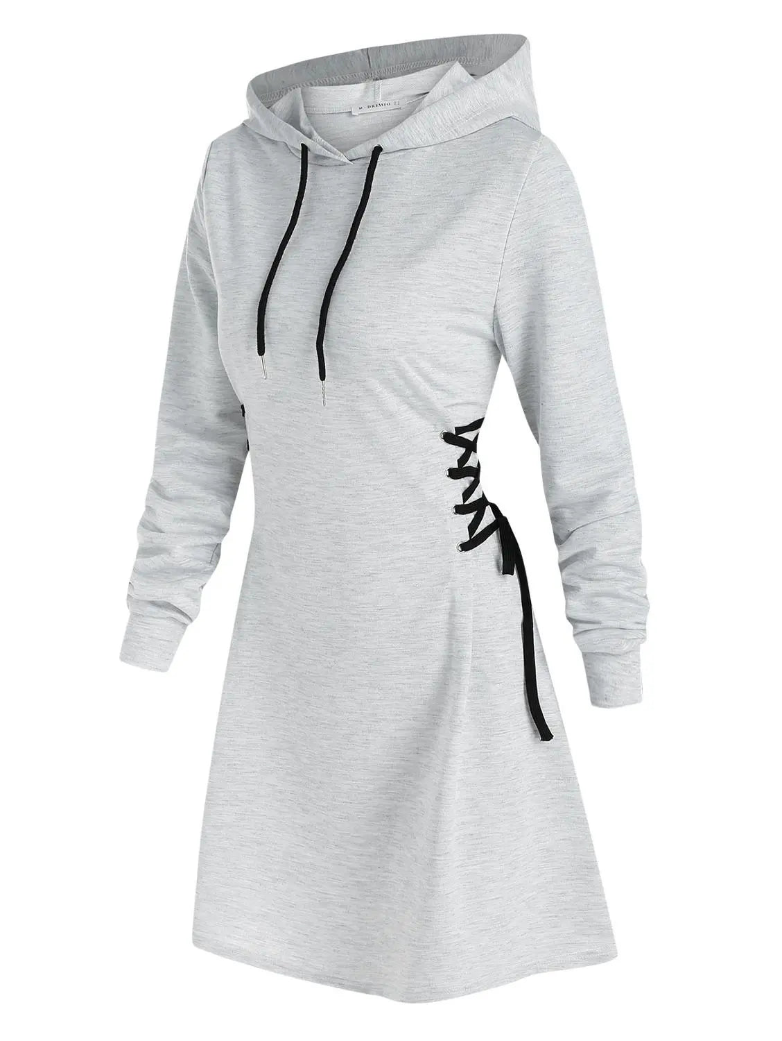 LB | Casualowa elegancka sukienka midi z kapturem