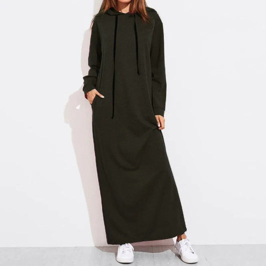LB | Casualowa sukienka maxi z kapturem