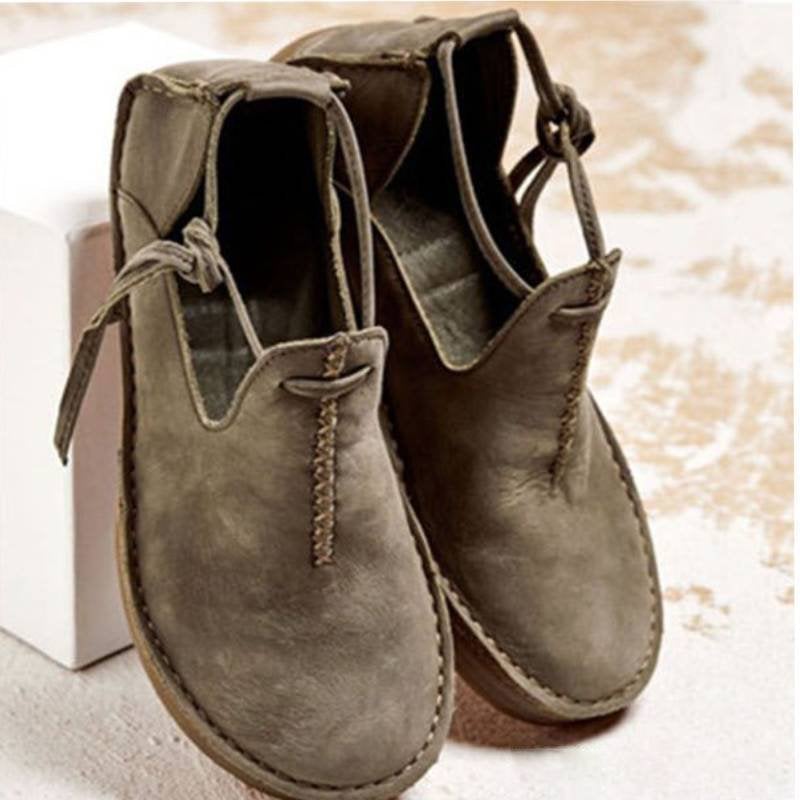 LB | Casualowe loafersy w stylu vintage ze sznurowadłami