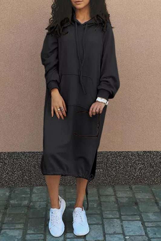 LB | Casualowa bluza midi z kapturem