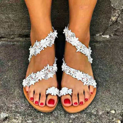 LB | Eleganckie koronkowe sandały