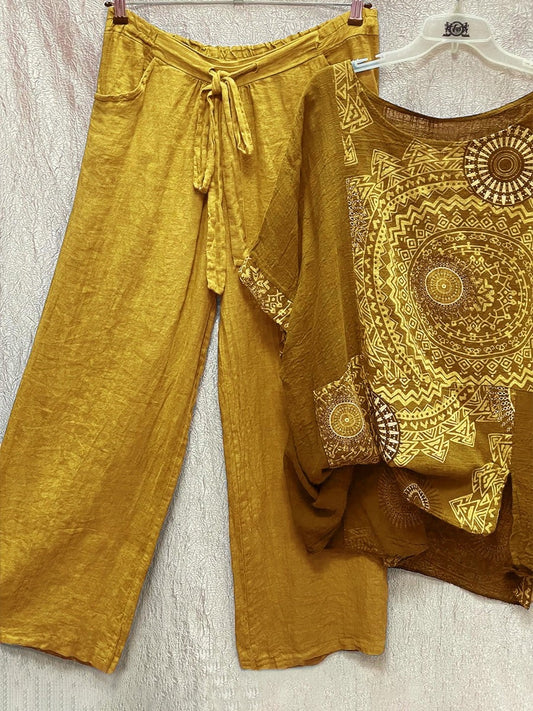 LB | Dwuczęściowy komplet z luźnym nadrukiem w stylu boho